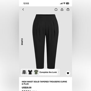 Cider high waisted solid tapered trousers size 3x (24)